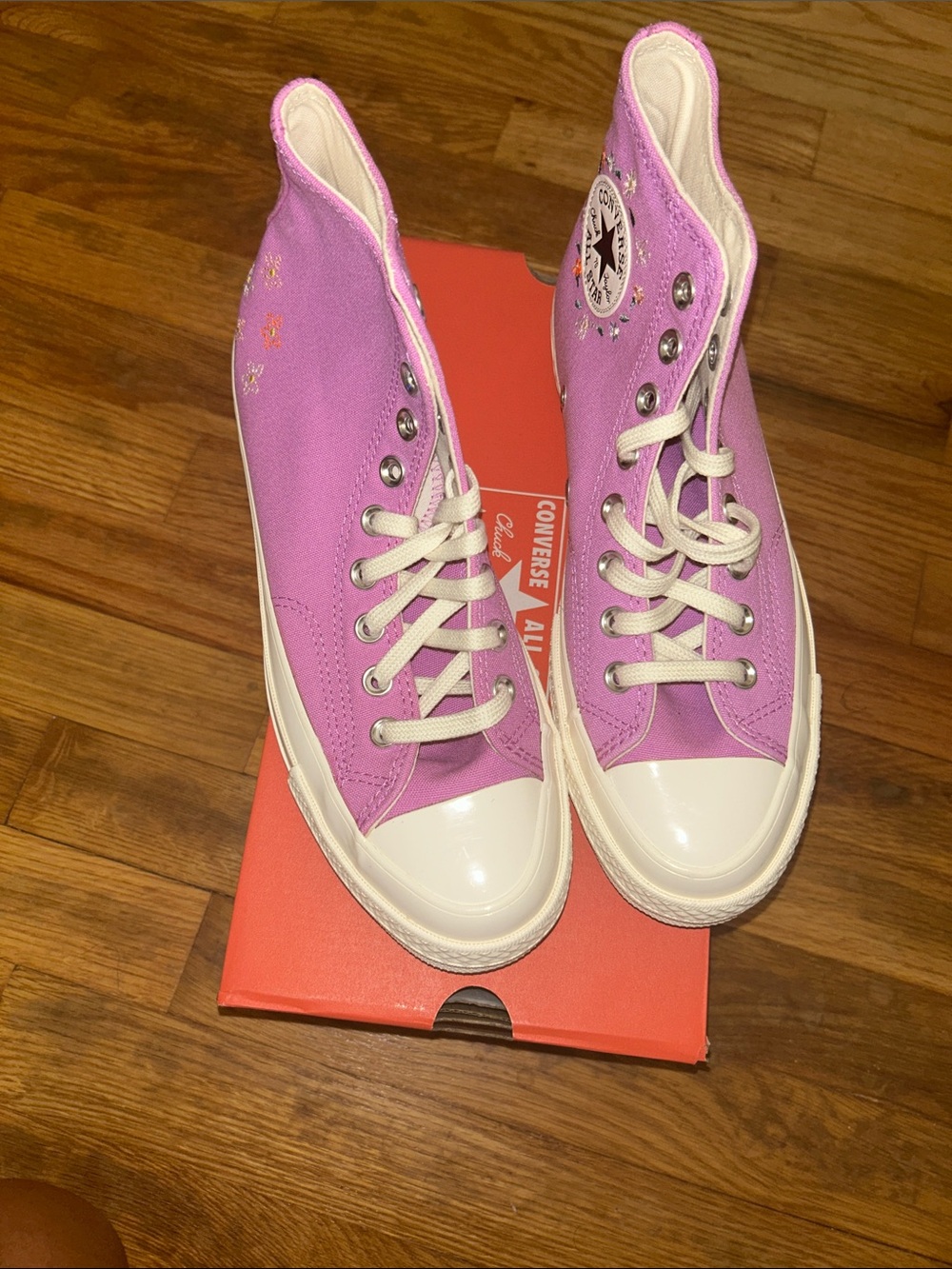 Converse Women’s Lavender High-Top Canvas Sneakers - Picture 2 of 6